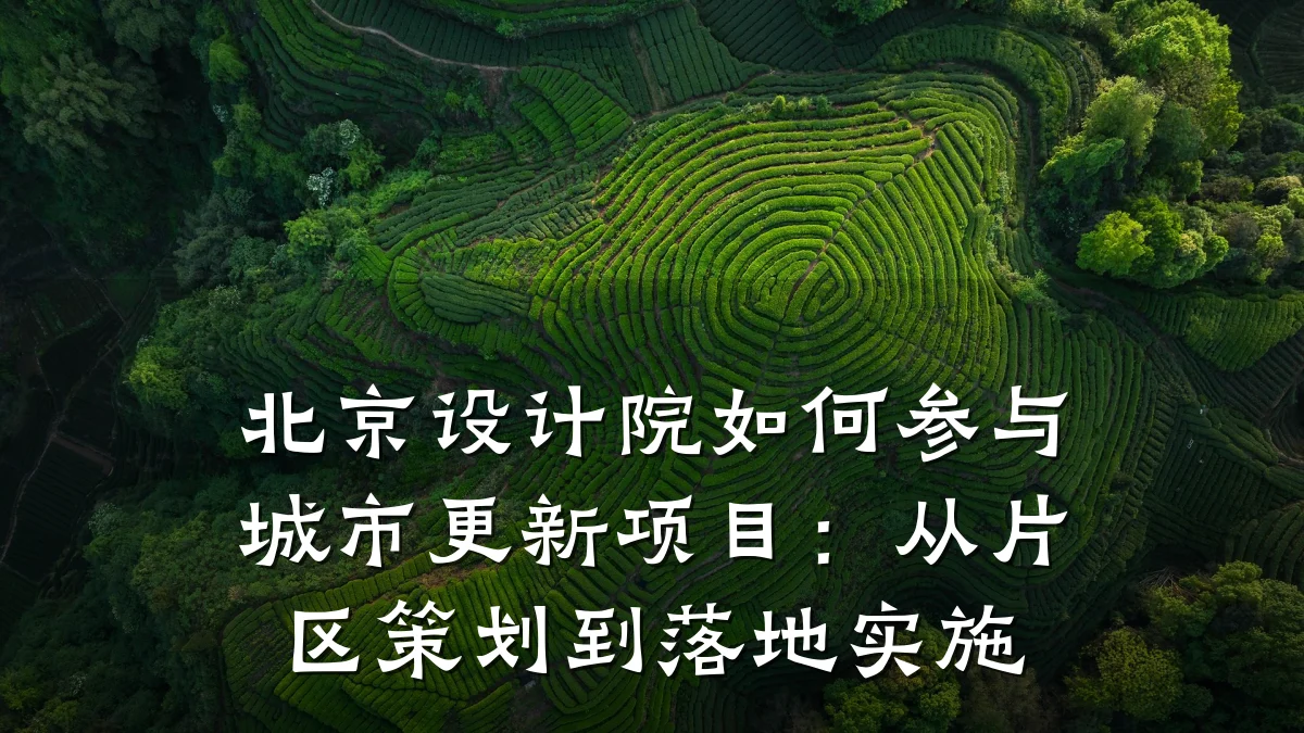 北京设计院如何参与城市更新项目：从片区策划到落地实施
